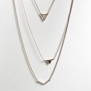Elegant Gold Layered Triangle Necklace